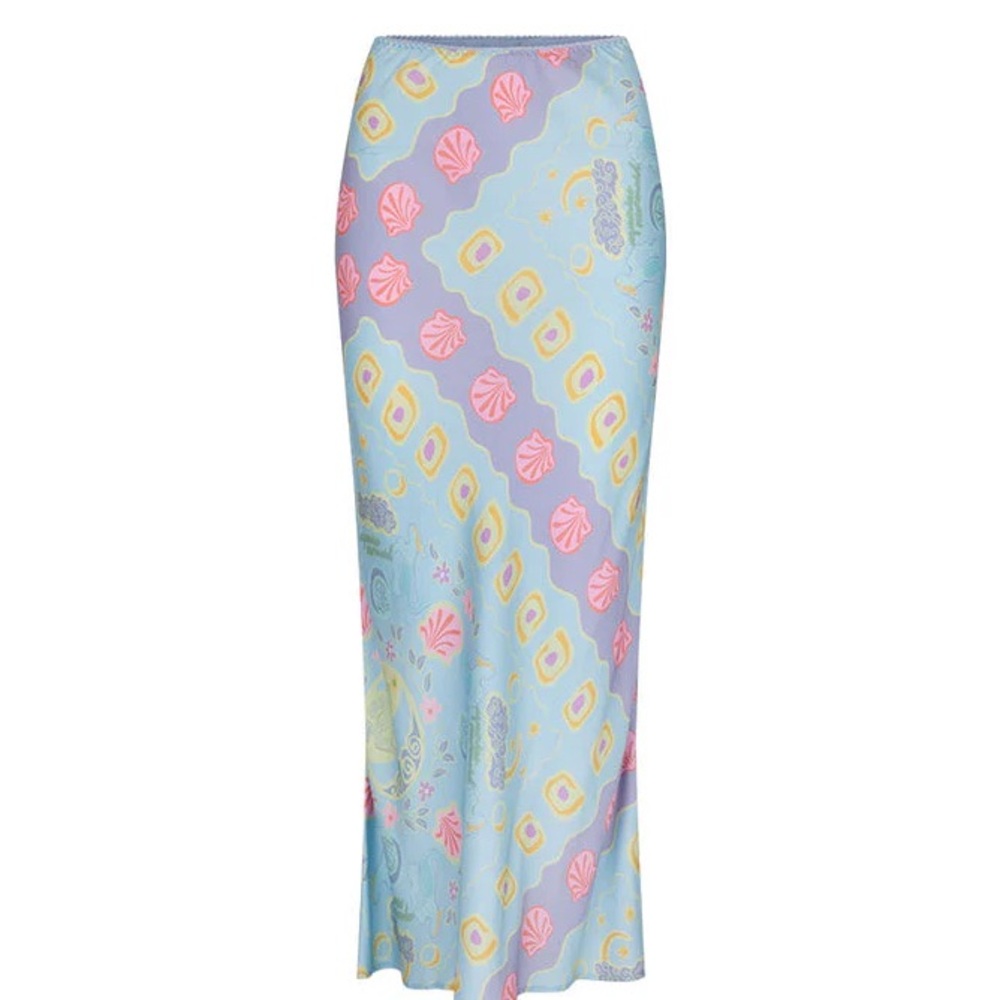SPELL AQUARIUS SIZE Medium Blue and Pink Patterned Women's Skirt